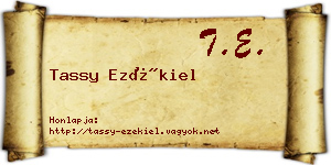Tassy Ezékiel névjegykártya